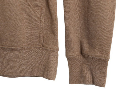 ノースフェイス プリント スウェット フード パーカー メンズ M アウトドア 裏起毛 プルオーバー トレーナー グラフィック ライト ブラウン