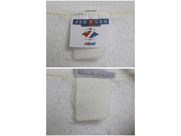 90s 00s ドッグ アート イラスト 刺繍 スウェット メンズ レディース L 程 オールド トレーナー 犬 アニマル 裏起毛 グラフィック ホワイト