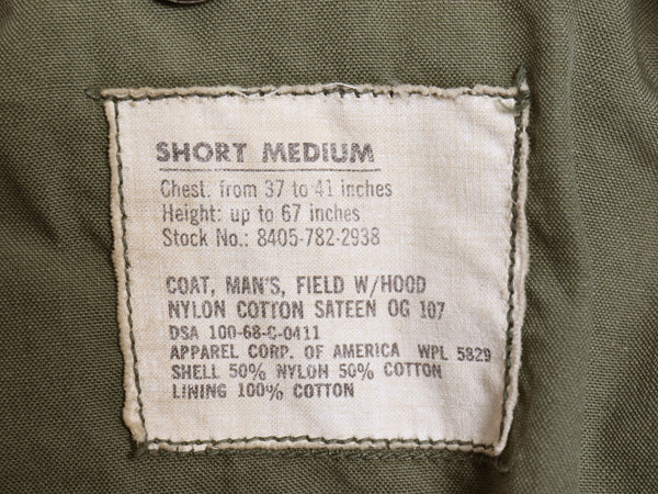 60s 米軍実物 US ARMY M-65 フィールド ジャケット MEDIUM SHORT / ヴィンテージ 68年製 ミリタリー 2nd アルミ 軍物 ジャンパー ブルゾン