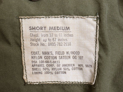60s 米軍実物 US ARMY M-65 フィールド ジャケット MEDIUM SHORT / ヴィンテージ 68年製 ミリタリー 2nd アルミ 軍物 ジャンパー ブルゾン