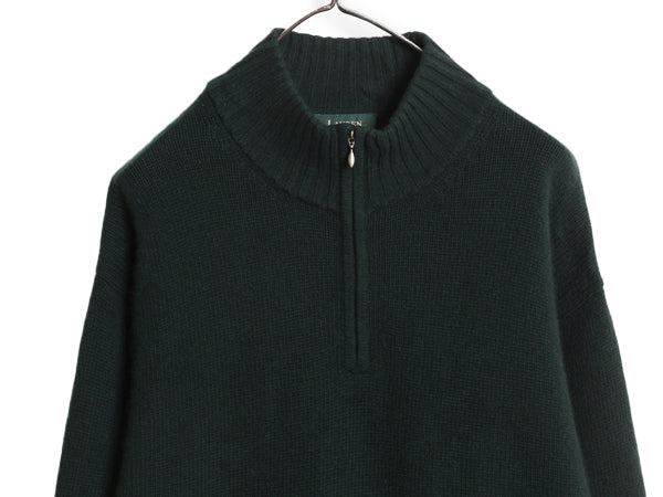90s ローレン ラルフローレン ハーフジップ ニット セーター メンズ XL / 古着 オールド ポロ メリノ ウール アンゴラ カシミヤ ハイネック