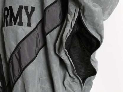 米軍実物 US ARMY ACU 迷彩 リフレクター ナイロン トレーニング ジャケット MEDIUM SHORT / 11年製 ミリタリー IPFU 軍物 ツートン グレー