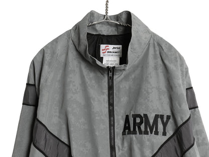 米軍実物 US ARMY ACU 迷彩 リフレクター ナイロン トレーニング ジャケット MEDIUM SHORT / 11年製 ミリタリー IPFU 軍物 ツートン グレー