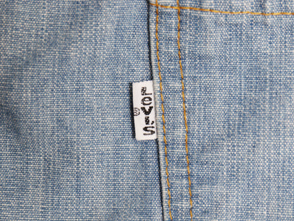 70s USA製 ★ リーバイス 666 シャンブレー ワイド フレア パンツ メンズ 35 34 ヴィンテージ ブーツカット ベルボトム コットン 42タロン
