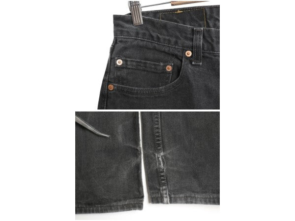 00s USA製 リーバイス 505 ブラック デニム パンツ メンズ 34 36 オールド ジーンズ ジーパン Gパン スリム ストレート ボトムス 黒 赤タブ