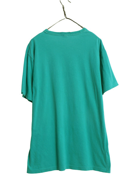 90s USA製 ポロ ラルフローレン ポケット付き 半袖 Tシャツ メンズ M / オールド シングルステッチ ワンポイント ロゴ プリント ターコイズ