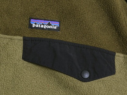 パタゴニア ライトウェイト シンチラ スナップT メンズ S 古着 18年製 アウトドア フリース プルオーバー ジャケット ハイネック ツートン