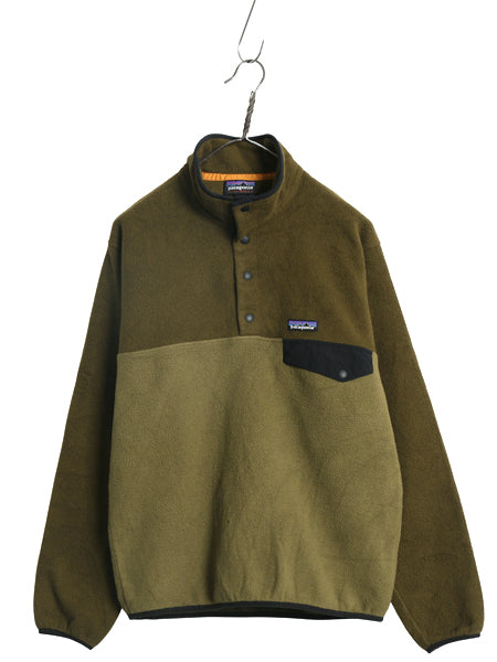 パタゴニア ライトウェイト シンチラ スナップT メンズ S 古着 18年製 アウトドア フリース プルオーバー ジャケット ハイネック ツートン