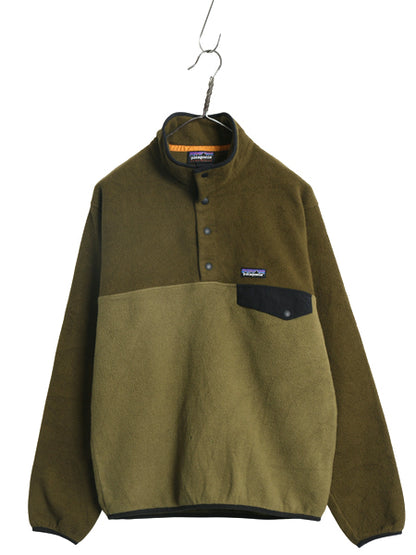 パタゴニア ライトウェイト シンチラ スナップT メンズ S 古着 18年製 アウトドア フリース プルオーバー ジャケット ハイネック ツートン