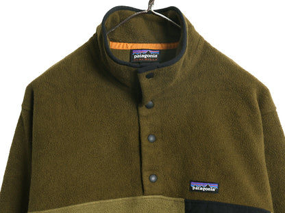 パタゴニア ライトウェイト シンチラ スナップT メンズ S 古着 18年製 アウトドア フリース プルオーバー ジャケット ハイネック ツートン