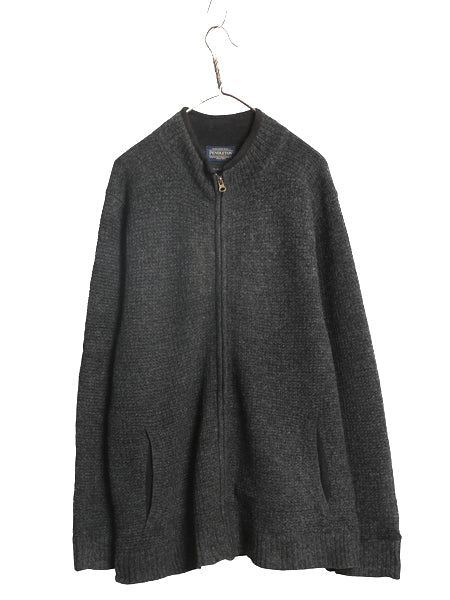 ペンドルトン フルジップ ニット セーター ジャケット メンズ L / ドライバーズ ウール モックネック カーディガン ブルゾン 無地 洗濯可能