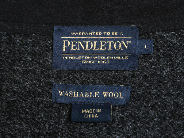 ペンドルトン フルジップ ニット セーター ジャケット メンズ L / ドライバーズ ウール モックネック カーディガン ブルゾン 無地 洗濯可能