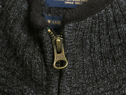 ペンドルトン フルジップ ニット セーター ジャケット メンズ L / ドライバーズ ウール モックネック カーディガン ブルゾン 無地 洗濯可能