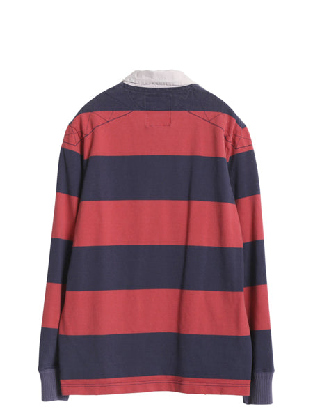 ラグビー ラルフローレン ボーダー 長袖 ラガーシャツ メンズ S ポロ ヴィンテージ 加工 ラグビー 長袖シャツ ポロシャツ カットソー 赤 紺