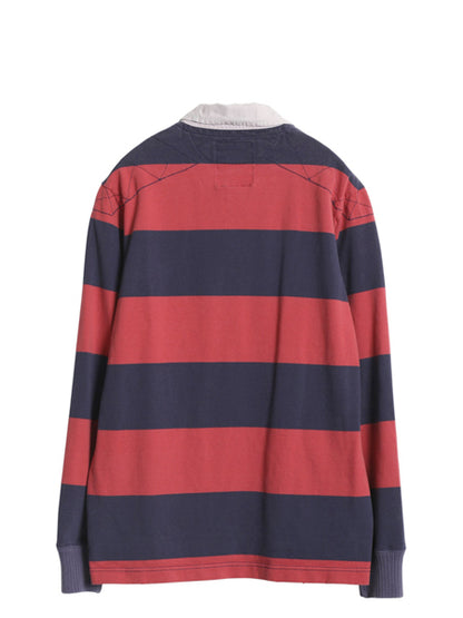 ラグビー ラルフローレン ボーダー 長袖 ラガーシャツ メンズ S ポロ ヴィンテージ 加工 ラグビー 長袖シャツ ポロシャツ カットソー 赤 紺