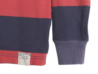 ラグビー ラルフローレン ボーダー 長袖 ラガーシャツ メンズ S ポロ ヴィンテージ 加工 ラグビー 長袖シャツ ポロシャツ カットソー 赤 紺