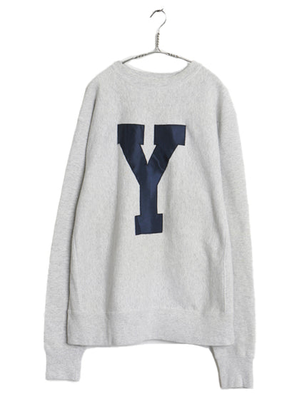 90s USA製 YALE カレッジ ロゴ刺繍 スウェット メンズ XXL オールド イエール トレーナー 裏起毛 大きいサイズ リバース タイプ イニシャル