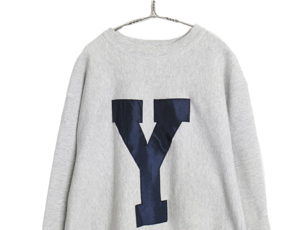 90s USA製 YALE カレッジ ロゴ刺繍 スウェット メンズ XXL オールド イエール トレーナー 裏起毛 大きいサイズ リバース タイプ イニシャル