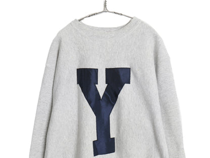 90s USA製 YALE カレッジ ロゴ刺繍 スウェット メンズ XXL オールド イエール トレーナー 裏起毛 大きいサイズ リバース タイプ イニシャル