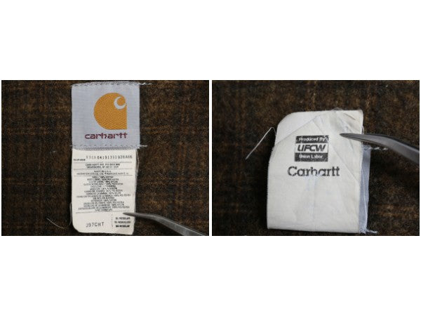 00s USA製 ★ カーハート デトロイト ジャケット メンズ XL / 古着 ダック ブルゾン ジャンパー ブランケット ライナー付き チェストナッツ