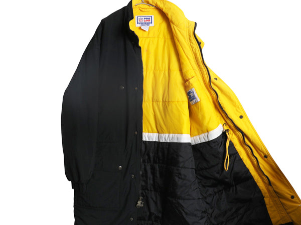 90s スターター スティーラーズ 中綿 ナイロン ベンチ コート メンズ L オールド NFL アメフト オフィシャル ジャケット スタジャン 黒