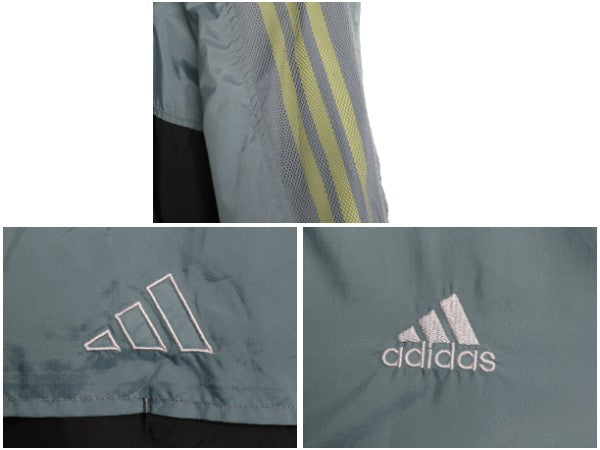 90s アディダス ナイロン トラック ジャケット メンズ 2XL 古着 オールド フルジップ ジャンパー ウインドブレーカー 3ライン 大きいサイズ