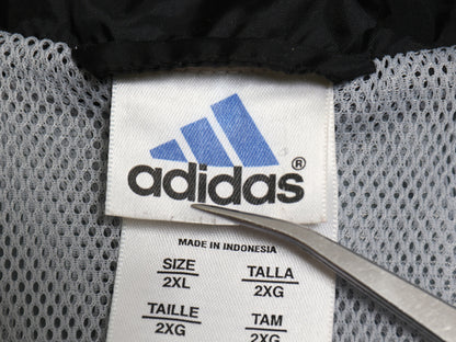 90s アディダス ナイロン トラック ジャケット メンズ 2XL 古着 オールド フルジップ ジャンパー ウインドブレーカー 3ライン 大きいサイズ