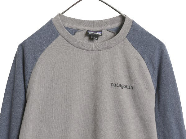 パタゴニア 両面 プリント ライトウェイト スウェット メンズ S 古着 19年製 トレーナー 長袖 Tシャツ ロンT グラフィック カットソー 薄手