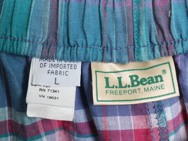 90s USA製 エルエルビーン チェック ショートパンツ メンズ レディース L / オールド マドラス コットン ショーツ イージーパンツ 短パン 