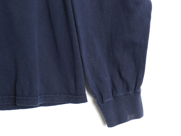 00s エルエルビーン 3段 ロゴ プリント 長袖 Tシャツ XL 古着 オールド ロンT ヘビーウェイト コットン カットソー ネイビー 大きいサイズ
