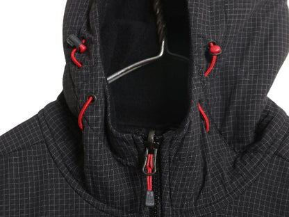 ノースフェイス フード付き デナリ ジャケット メンズ M / フリース チェック ナイロン パーカー ジャンパー フルジップ ブルゾン ブラック