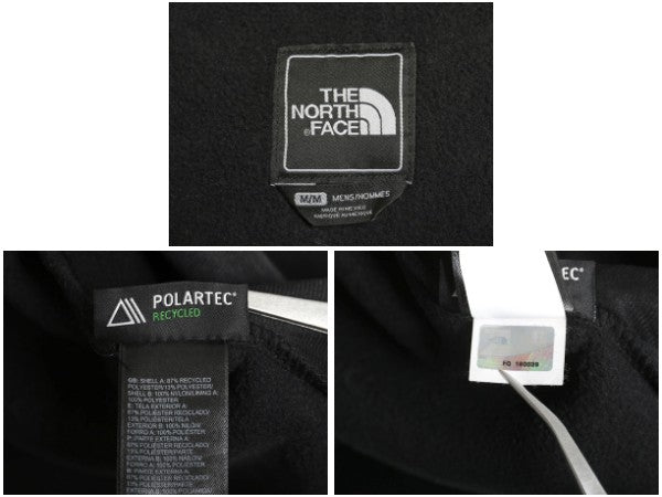 ノースフェイス フード付き デナリ ジャケット メンズ M / フリース チェック ナイロン パーカー ジャンパー フルジップ ブルゾン ブラック