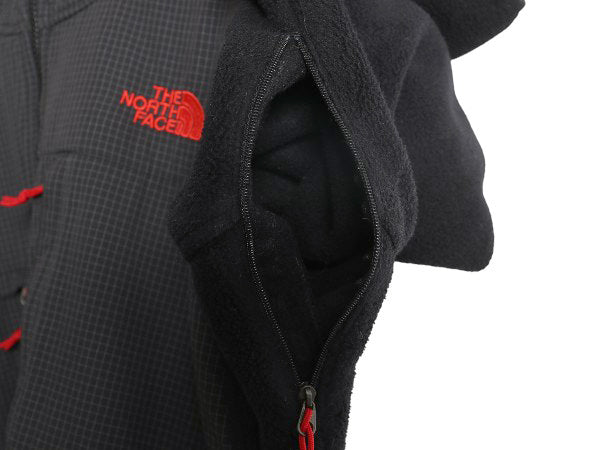 ノースフェイス フード付き デナリ ジャケット メンズ M / フリース チェック ナイロン パーカー ジャンパー フルジップ ブルゾン ブラック
