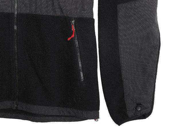 ノースフェイス フード付き デナリ ジャケット メンズ M / フリース チェック ナイロン パーカー ジャンパー フルジップ ブルゾン ブラック