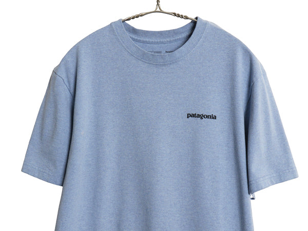 パタゴニア 両面 プリント 半袖 Tシャツ メンズ S / 18年製 アウトドア P6 バックプリント ボックスロゴ カットソー トップス シンプル 青