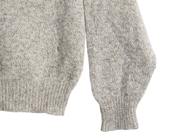 90s USA製 ランズエンド ニット セーター メンズ L 古着 オールド ウール 長袖ニット ミドルゲージ クルーネック 無地 シンプル トップス