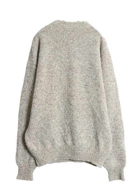 90s USA製 ランズエンド ニット セーター メンズ L 古着 オールド ウール 長袖ニット ミドルゲージ クルーネック 無地 シンプル トップス