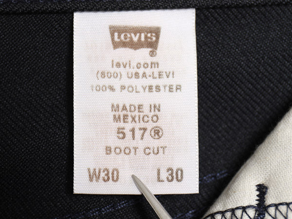 デッドストック 00s リーバイス ポリ フレア パンツ メンズ 30 30 / 新品 オールド 517 スタプレ スラックス ノータック ブーツカット 濃紺
