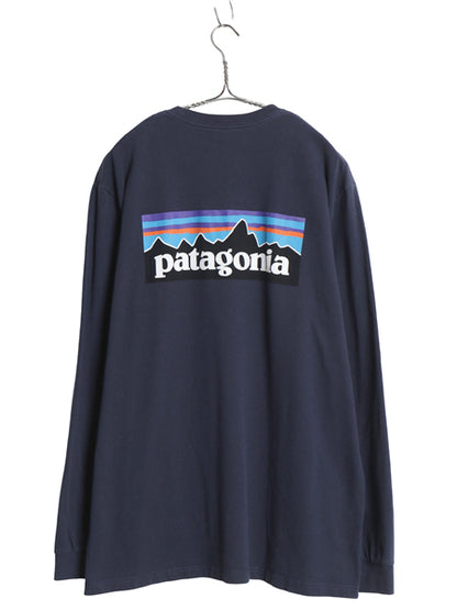 パタゴニア 両面 プリント 長袖 Tシャツ メンズ XL 19年製 アウトドア ロンT ロングスリーブ P6 バックプリント ボックスロゴ 大きいサイズ