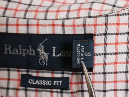 00s ラルフローレン チェック 長袖 ボタンダウン シャツ メンズ M オールド ポロ CLASSIC FIT コットン ワンポイント ポニー マルチカラー