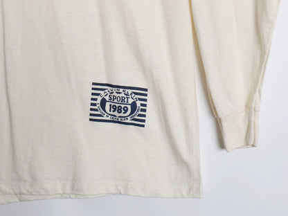 デッドストック 80s USA製 カルバンクライン スポーツ 長袖 Tシャツ メンズ レディース XL 程/ 新品 ヴィンテージ ロンT 無地 ナチュラル