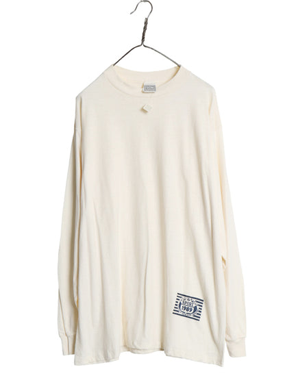 デッドストック 80s USA製 カルバンクライン スポーツ 長袖 Tシャツ メンズ レディース XL 程/ 新品 ヴィンテージ ロンT 無地 ナチュラル