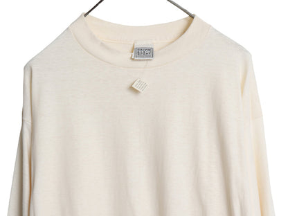 デッドストック 80s USA製 カルバンクライン スポーツ 長袖 Tシャツ メンズ レディース XL 程/ 新品 ヴィンテージ ロンT 無地 ナチュラル