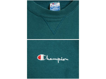 90s USA製 チャンピオン ワンポイント スウェット メンズ レディース XXL / オールド 裏起毛 トレーナー スクリプト ロゴ 前V 大きいサイズ