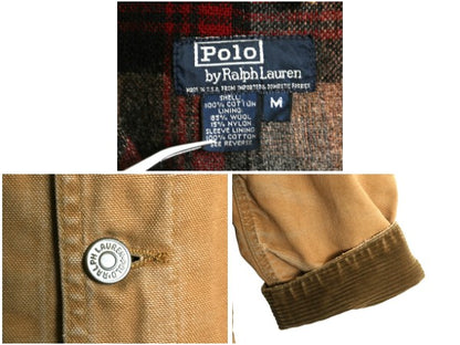 80s USA製 ★ ポロ ラルフローレン ダック カバーオール ジャケット メンズ M 古着 ヴィンテージ ワーク チョアコート ウール ライナー付き