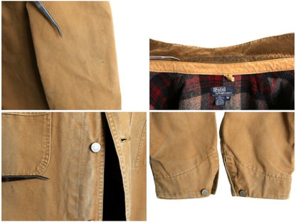 80s USA製 ★ ポロ ラルフローレン ダック カバーオール ジャケット メンズ M 古着 ヴィンテージ ワーク チョアコート ウール ライナー付き