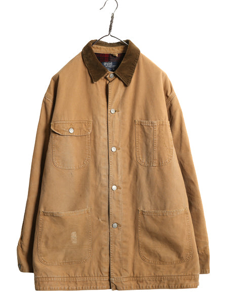 80s USA製 ★ ポロ ラルフローレン ダック カバーオール ジャケット メンズ M 古着 ヴィンテージ ワーク チョアコート ウール ライナー付き