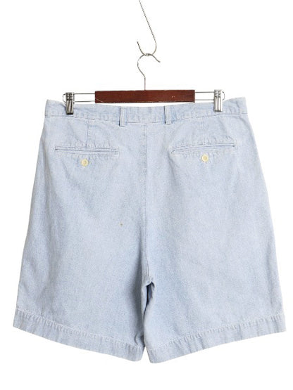 90s オールド ギャップ シャンブレー ショートパンツ メンズ 35 旧タグ 100% コットン ツータック 短パン ショーツ ボトムス 無地 ゆったり