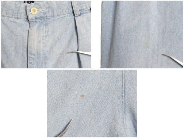 90s オールド ギャップ シャンブレー ショートパンツ メンズ 35 旧タグ 100% コットン ツータック 短パン ショーツ ボトムス 無地 ゆったり