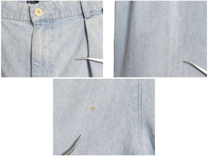 90s オールド ギャップ シャンブレー ショートパンツ メンズ 35 旧タグ 100% コットン ツータック 短パン ショーツ ボトムス 無地 ゆったり
